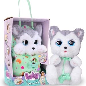 NWT IMC Toys Baby Paws - Siberian Husky Puppy with Carrier